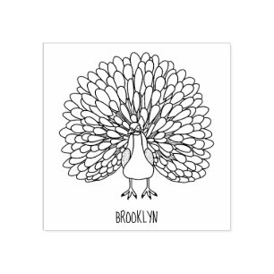 Tampons Encreurs Illustration d'oiseau de paon brillant