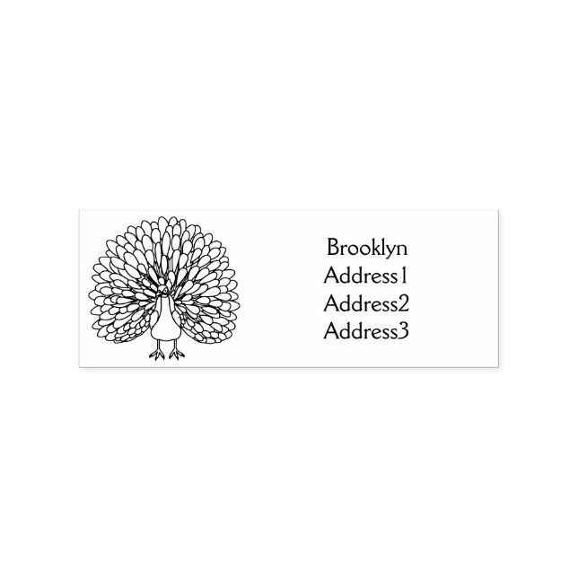 Tampons Encreurs Illustration d'oiseau de paon brillant (Impression)