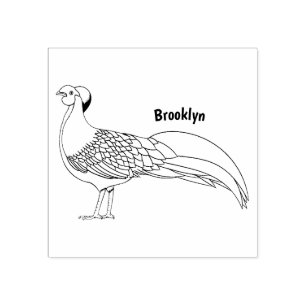 Tampons Encreurs Illustration d'oiseau faisan d'argent