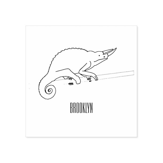 Tampons Encreurs Illustration du caméléon de Jackson (Impression)