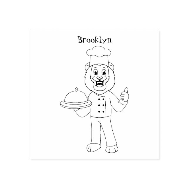 Tampons Encreurs Illustration du chef mignon lion (Impression)