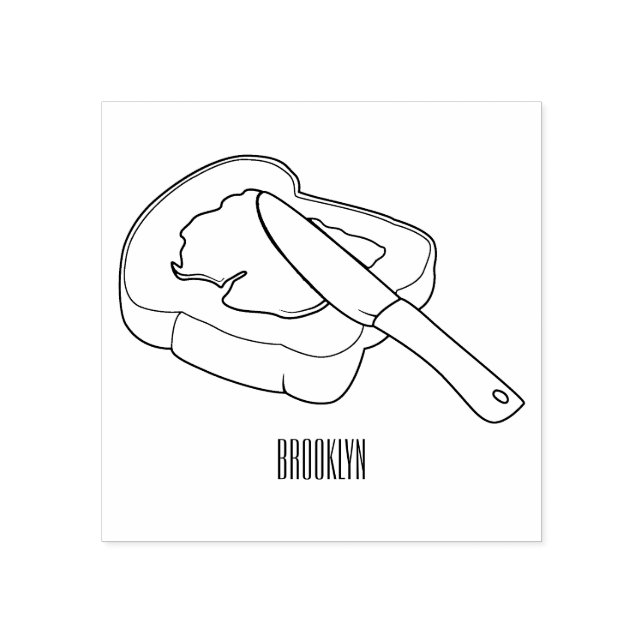 Tampons Encreurs Illustration du pain et de la confiture (Impression)