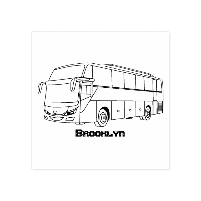 Tampons Encreurs Illustration d'un autobus à passagers moderne (Impression)