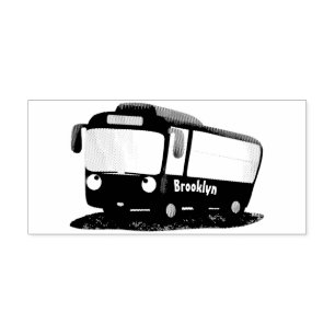 Tampons Encreurs Illustration d'un bus moderne bleu mignon