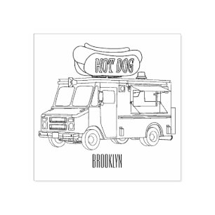 Tampons Encreurs Illustration d'un camion de nourriture pour chien 