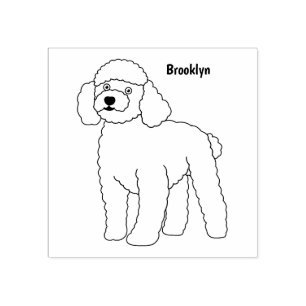 Tampons Encreurs Illustration d'un caniche brun joyeux
