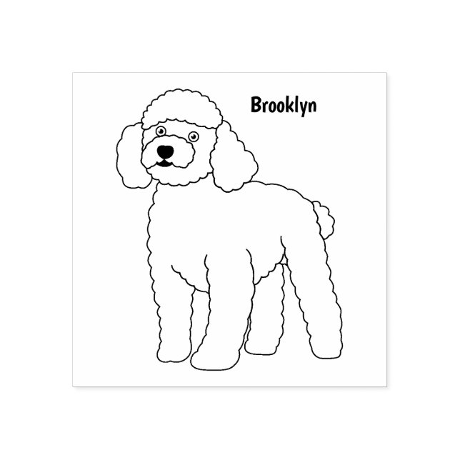 Tampons Encreurs Illustration d'un caniche brun joyeux (Impression)