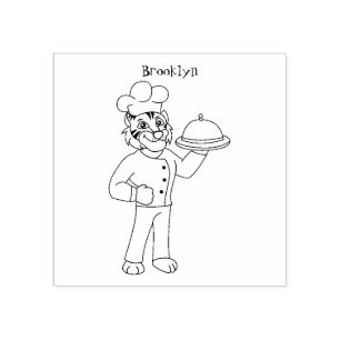Tampons Encreurs Illustration d'un chef tigre drôle et mignon
