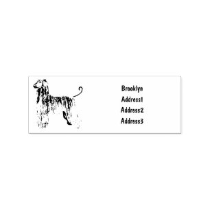 Tampons Encreurs Illustration d'un chien hound afghan