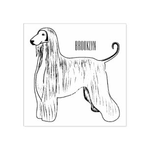 Tampons Encreurs Illustration d'un chien hound afghan