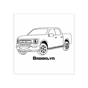 Tampons Encreurs Illustration d'une camionnette rouge mou