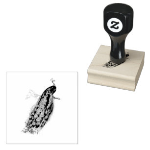 Tampons Encreurs Illustration vintage d'oiseaux Paons indiens