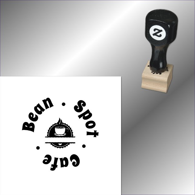 Tampons Encreurs Image du logo de la tasse de café Café (Fully custom, super clear to read.)