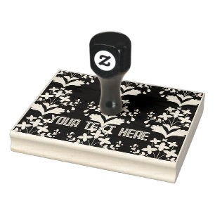 Tampons Encreurs Image Fleur personnalisée Texte de la photo Bois A