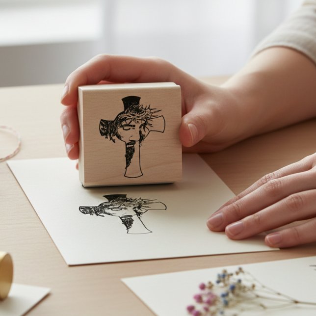 Tampons Encreurs Impressions divines - Jésus et l'Art du Bois de Cr (Share your faith with every stamp.)
