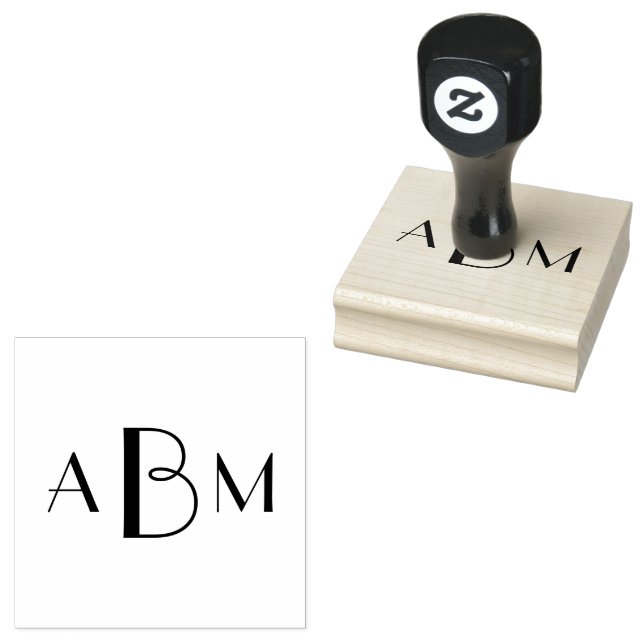 Tampons Encreurs Initiales de monogramme à trois lettres (Tamponné)