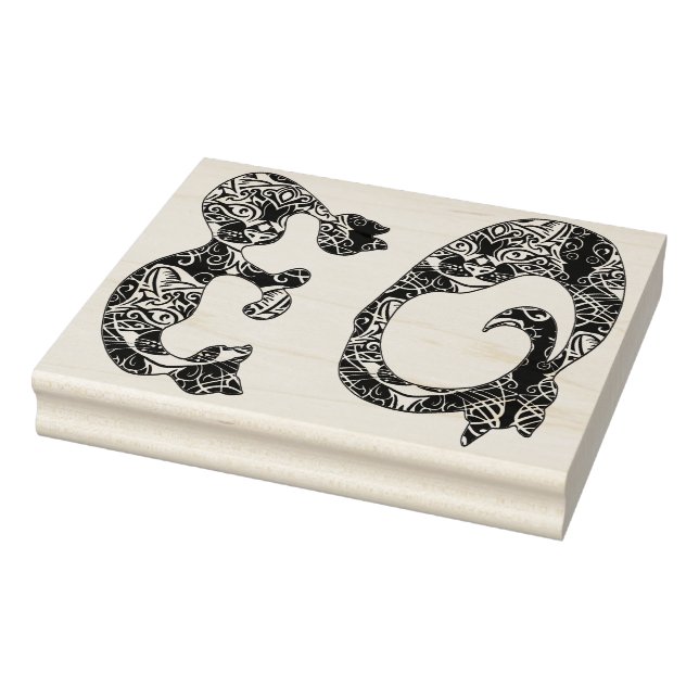 Tampons Encreurs Initiales de monogramme en langue anglaise de chat (Tampon)