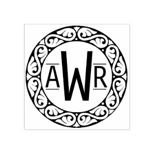 Tampons Encreurs Initiales du cadre de défilement circulaire ID431