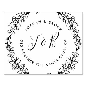 Tampons Encreurs Initiales du Mariage de la couronne tirée à la mai