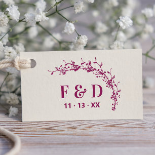 Tampons Encreurs Initiales Élégantes Botaniques pour Mariage