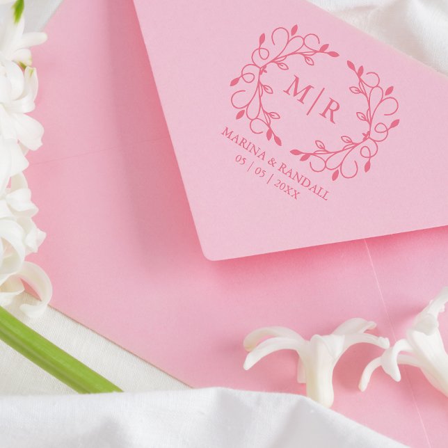 Tampons Encreurs Initiales élégantes du monogramme de mariage (Créateur téléchargé)