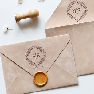 Tampons Encreurs Initiales Mariages tendance Sophistiqué ornemental