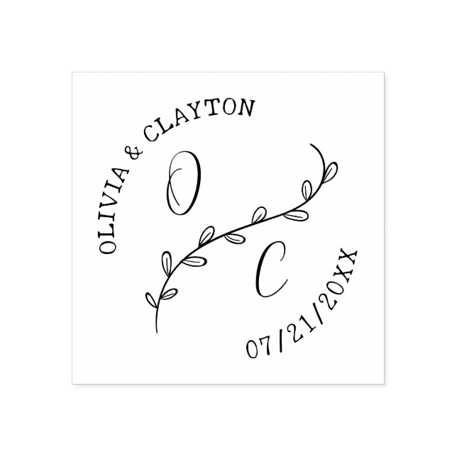 Tampons Encreurs Initiales Rustiques tracées à la main et Timbre de (Impression)