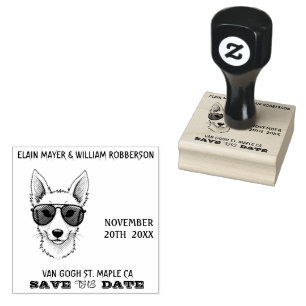 Tampons Encreurs Invitation personnalisable Cool Dog Save the Date