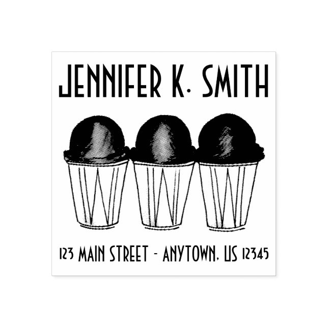 Tampons Encreurs Italien Ice Snowball Sno Cone Adresse d'été (Impression)