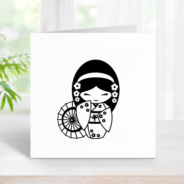 Tampons Encreurs Jaune japonaise Geisha Girl en Kimono Couleur moi (Créateur téléchargé)