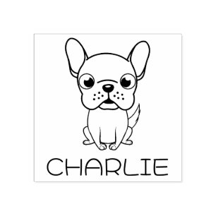 Tampons Encreurs Joli Art en Bois de Cartoon de Bouledogue Français