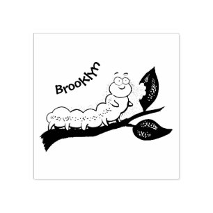 Tampons Encreurs Joli dessin animé de chenille verte mignonne