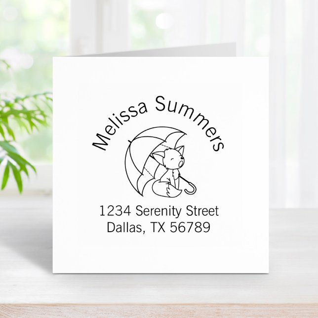 Tampons Encreurs Joli Petit Fox Sleepy sous Arche Parapluie Adresse (Créateur téléchargé)