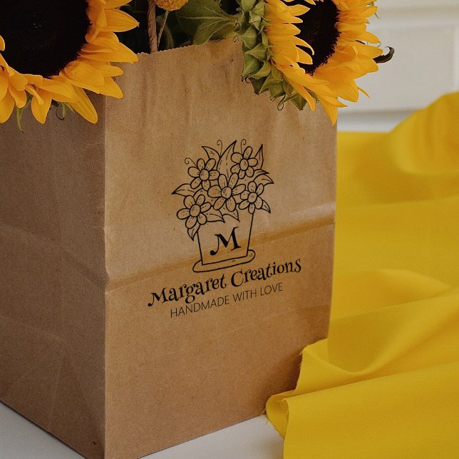 Tampons Encreurs Joli Vase Fleur Personnalisé Fait À La Main Avec A (Créateur téléchargé)