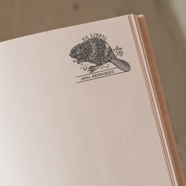 Tampons Encreurs Joli vieux castor, Ex Libris Bibliothèque  (Créateur téléchargé)