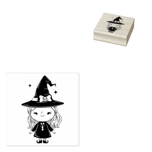 Tampons Encreurs Jolie sorcière Halloween (Tamponné)