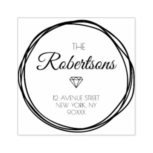 Tampons Encreurs jolies couronnes et adresse de script