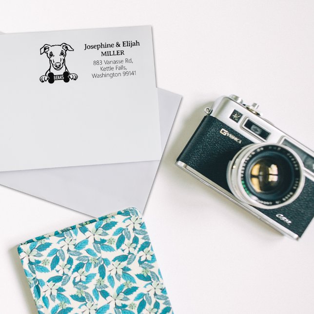 Tampons Encreurs Jote Whippet Dog Adresse de retour (Créateur téléchargé)