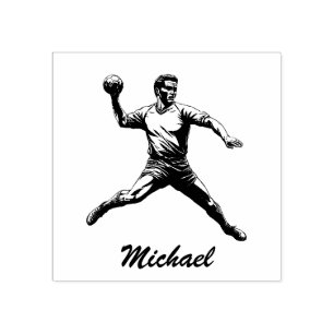 Tampons Encreurs Joueur de handball moderne tendance vintage person
