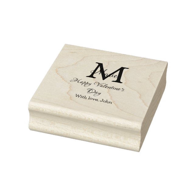 Tampons Encreurs Joyeuse Saint-Valentin monogramme rose nom amour f (Tampon)