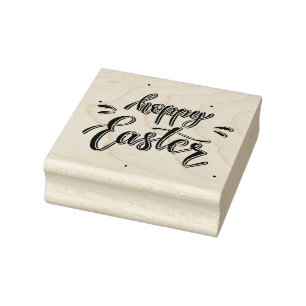 Tampons Encreurs Joyeuses Pâques Typographie Moderne   Vacances