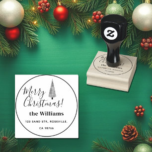 Tampons Encreurs Joyeux arbre de cheminée de Noël