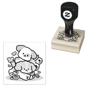 Tampons Encreurs Joyeux Chiots Arrivés En Mai - Kawaii Dog Art
