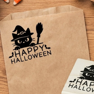 Tampons Encreurs Joyeux Halloween Mignonne Chatte Noire Sorcière