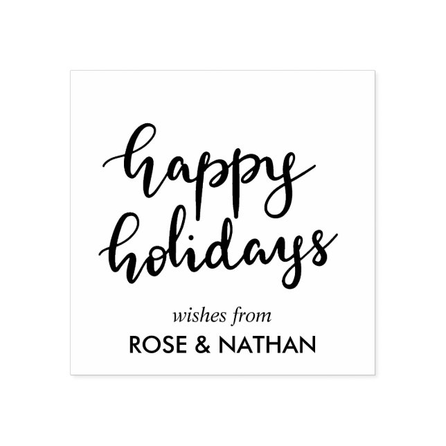 Tampons Encreurs Joyeux Jours fériés manuscrits en noir Script (Impression)