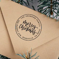 Joyeux Noël Calligraphie Round Retour Adresse
