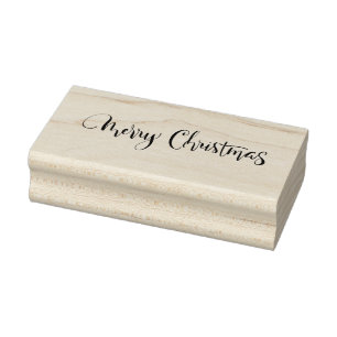 Tampons Encreurs Joyeux Noël Moderne Calligraphie Bois Art Timbre