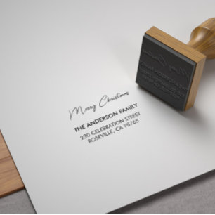 Tampons Encreurs Joyeux Noël Moderne de la famille Adresse de retou