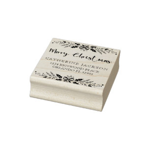 Tampons Encreurs Joyeux Noël moderne Script Retourner l'adresse