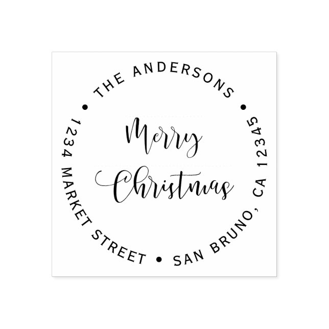 Tampons Encreurs Joyeux Noël & Nom de famille Adresse de retour (Impression)